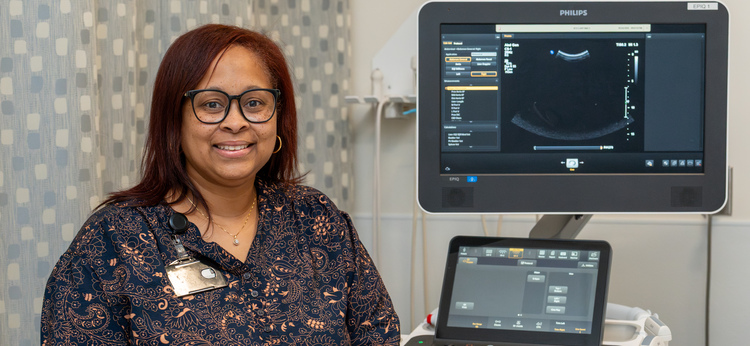 Sonography director donates lab to inspire students.